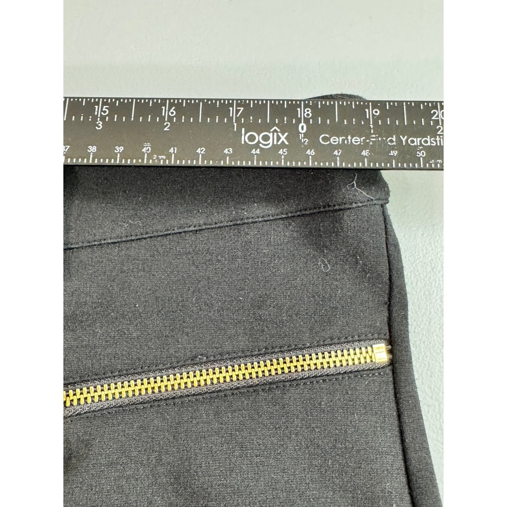 Michael Kors Skinny Trousers Womens 18W Black Good Gold Zip Hardware Stretch - Picture 10 of 13